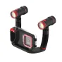 SeaLife Flex-Connect Ultra Dual Tray su dviem šviesomis, kad pagerintų po vandeniu fotografijos stabilumą ir ryškumą