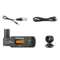 Saramonic UwMic9 RX-XLR9 bevielis imtuvas su XLR antena, skaitmeniniu ekranu, USB-C įkrovimo kabeliu ir 3.5mm ausinių kabeliu.
