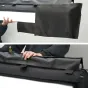 Caligri Airtube Classic 200 Softbox su auksiniu vožtuvu ir baltu difuzoriumi, dalinai pripūstas ir atidarytas šviesos nustatymui