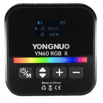 LED Phone Light - Yongnuo YN60 RGB II LED lamp WB (2500 K 9900 K) black - quick order from manufacturer