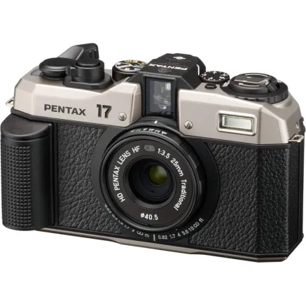 Pentax 17 film camera 35mm half frame w. 25mm F3.5 Dark Silver