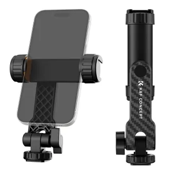 For smartphones - K&F Phone Holder Clamp With Two Cold Shoe Mount 360 Adjustment KF31.084 - quick order from manufacturer