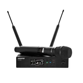 Shure QLXD24/KSM9-H51 belaidė mikrofonų sistema su rankiniu siųstuvu ir QLXD4 imtuvu, dviem antenomis, skaitmeniniu ekranu ir profesionalia garso kokybe Shure QLXD24/KSM9-H51 belaidė mikrofonų sistema su rankiniu siųstuvu ir QLXD4 imtuvu, dviem antenomis, skaitmeniniu ekranu ir profesionalia garso kokybe