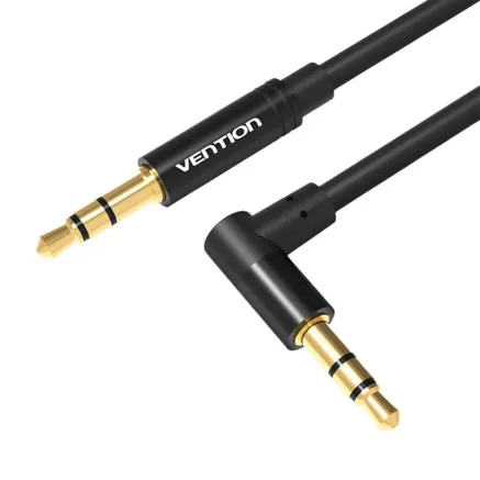 Cable Audio 90 degree mini jack 3,5mm AUX Vention BAKBD-T 0.5m (black) BAKBD-T