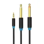 Audio cables, adapters - Audio Cable 3.5mm TRS to 2x 6.35mm Vention BACBF 1m (black) BACBF - quick order from manufacturer