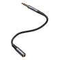 Audio cables, adapters - Joyroom SY-A09 AUX extension cable 3.5mm mini jack female to 3.5mm mini jack male, braided, 1.2m (black) SY-A09 - quick order from manufacturer