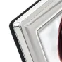 Zep 235S03-5R Sidabrinė fotoramka 13x18 cm - Elegantiška sidabrinė metalinė fotoramka su juodu putų užpakaliu, kampu matomas priekinis kraštas ir dalinė vidinė dalis.