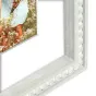 Zep Coira White foto rėmelio kampo detalė, baltas medinis rėmas su dekoratyviniu reljefu, stalo versija, tinkantis 13x18 cm nuotraukai, vintage stilius, puiki dovana