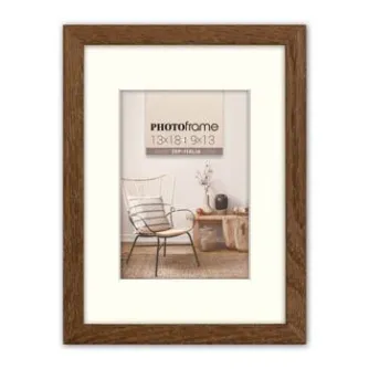 Zep V4568D Malmo Brown 10x15 / 15x20 cm nuotraukų rėmas su medžio tekstūra ir baltu matinio rėmo, idealiai tinka moderniam interjerui
