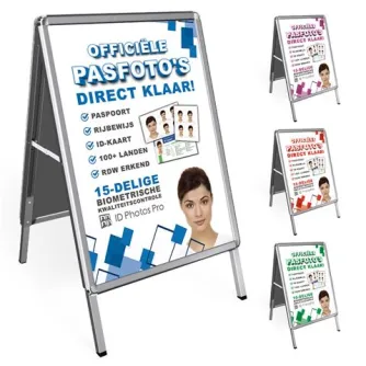 Other Accessories - Benel Photo Sidewalk Sign A1 incl. Passport Photo Poster on 2 Sides - 59.4 - quick order from manufacturer