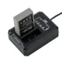 JJC DCH-BLS5 USB Dviejų akumuliatorių įkroviklis Olympus BLS-1/BLS-5/BLS-50 su indikatoriais ir kompaktišku dizainu