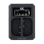 JJC DCH-BLF19E USB dvigubas baterijų kroviklis Panasonic DMW-BLF19 su dviem baterijų lizdais ir skaitmeniniu ekranu