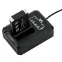 JJC DCH-NP95 USB dvigubo akumuliatorių įkroviklis Fujifilm NP-95 ir Ricoh DB-90 su indikatoriais ir USB prievadu
