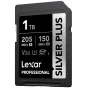 Lexar Professional SILVER PLUS 1TB SDXC UHS-I atminties kortelė su 205MB/s skaitymo ir 150MB/s rašymo greičiu, V30 ir U3 reitingais.