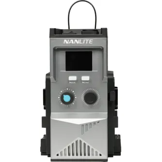 Nanlite FC PowerController V-Mount akumuliatorių įkroviklis su dviejų akumuliatorių palaikymu ir nuotoliniu valdymu