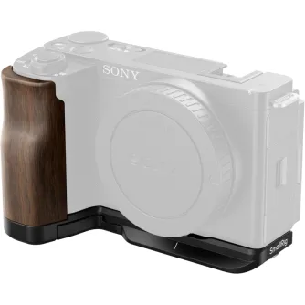 SmallRig 4864 L-formos montavimo plokštė su mediniu rankena Sony ZV-E10 II, ergonomiška kietos medienos rankena, Arca Swiss greitas atleidimas ir 1/4"-20 tvirtinimo varžtas
