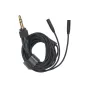 Deity Dual-Head W.Lav Pro garso kabelis su auksu padengtu 3.5mm jungtimi ir dviem 3.5mm jungtimis skirtingais kampais, pritvirtintas tekstūru Velcro diržu.