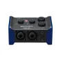 Zoom AMS-24 audio interfeisas su dviem XLR/TRS kombinuotais įėjimais, keturiais valdymo mygtukais: Power, Mic, Guitar ir Output B, bei ausinių jungtimi, skirtas muzikai ir transliacijoms.