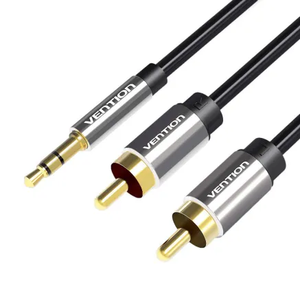 Cable Audio 3.5mm Male to 2x RCA Male Vention BCFBG 1.5m Black BCFBG