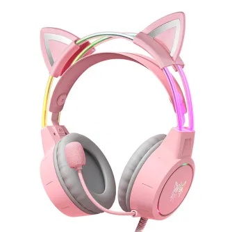 Discontinued - Gaming headphones ONIKUMA X15Pro Pink Cats Ears X15PROP with cat ear