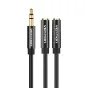 Discontinued - Audio Splitter 3.5mm Male to 2x 3.5mm Female Vention BBSBY 0.3m Black BBSBY