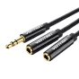 Discontinued - Audio Splitter 3.5mm Male to 2x 3.5mm Female Vention BBSBY 0.3m Black BBSBY