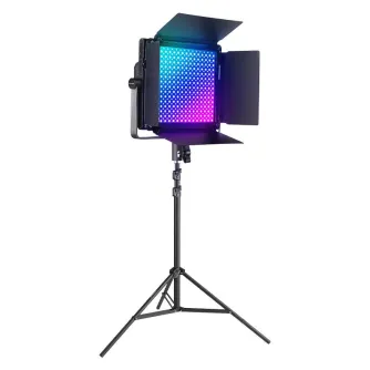 Discontinued - Kit Neewer RGB1200 LED two lamps 60W 2500-8500K + tripods + barndoors B0BYMT6NQG