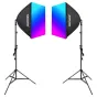 Kit Neewer NK800 two softboxes + bulbs RGB 24W 2700-6500K + tripods + barndoors B0CF55TW5J