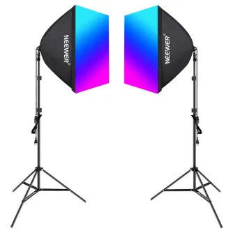Softboxes - Kit Neewer NK800 two softboxes + bulbs RGB 24W 2700-6500K + tripods + barndoors B0CF55TW5J - quick order from manufacturer