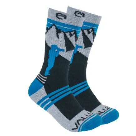 VALLERRET MERINO WOOL CREW SOCK - MTN BLUE (SIZE 36-40) 24SCK-BL-3640