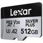 New products - LEXAR MICROSDXC PROFESSIONAL SILVER PLUS UHS-I/U3/A2/4K R205/W150 (V30) 512GB LMSSIPL512G-BNANG - quick order from manufacturer