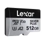 New products - LEXAR MICROSDXC PROFESSIONAL SILVER PLUS UHS-I/U3/A2/4K R205/W150 (V30) 512GB LMSSIPL512G-BNANG - quick order from manufacturer