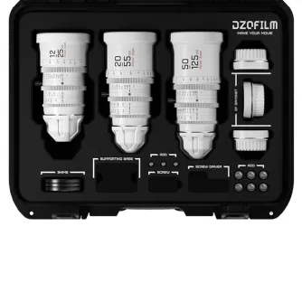 New products - DZOFILM Pictor Zoom 3-Lens Kit (12-25/20-55/50-125 T2.8) White - quick order from manufacturer