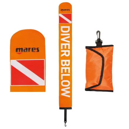 Mares Buoy Diver Below in bright orange - 160cm length with 20m of line