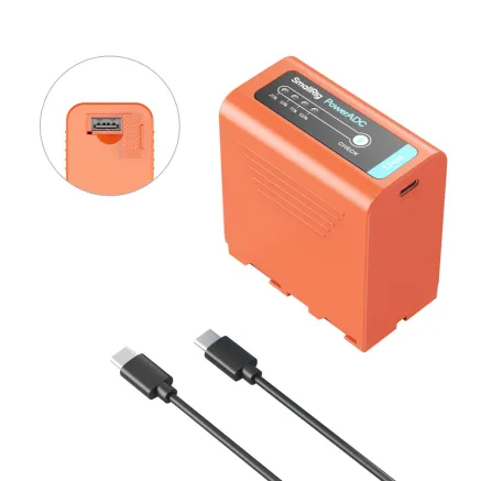 SmallRig 4972 NP F970 USB C Rechargeable Camera Battery (Orange) 4972