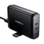 AC Adapters, Power Cords - Desktop Charger 2xUSB-C 1xUSB-A 140W GaN (black) - quick order from manufacturer