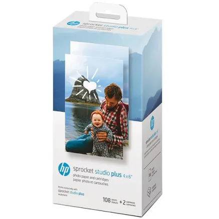 HP photo paper + ink cartridge Sprocket Studio Plus 4x6 108 sheets HPIS4X6C108