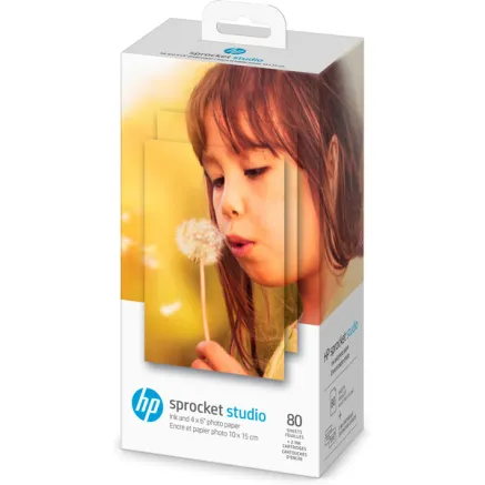 HP photo paper + ink cartridge Sprocket Studio 4x6 80 sheets HPISC80