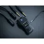 Zoom H1 XLR nešiojamas garso įrašymo įrenginys su XLR/TRS kombinatiniais įėjimais, 3,5 mm stereo įėjimu ir raudona LED įrašymo mygtuku. Yra aukšto kontrasto OLED ekranas, mėlynos mygtukai su užrašais 'INPUT', 'MIXER', 'MENU' ir 