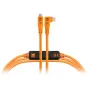 TetherPro Optima 10Gbps USB-C, 4.6m, Straight to Right, Orange Boost