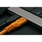 TetherPro Optima 10Gbps USB-C, 9.3m, Straight to Right, Orange Boost