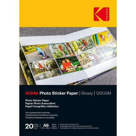 Kodak Photo Sticker Paper A6 Glossy 20 sheets 3510652
