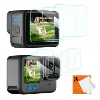 K&F Concept K&F Gopro Screen Protector*3pcs+Vacuum Cleaning Cloth*1pc, For Gopro Hero9/10/11/12 SKU.2191