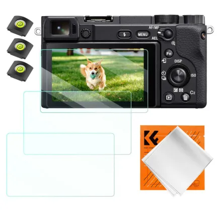K&F Concept K&F Sony A6600, NEX, Screen Protector*3pcs+Hot-shoe level*3pcs+Vacuum Cleaning Cloth*1 SKU.2199