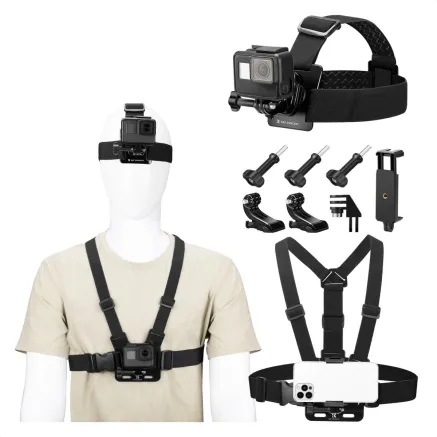 K&F Concept K&F Head Strap & Chest Mount Set for GoPro Hero, Session DJI Osmo 