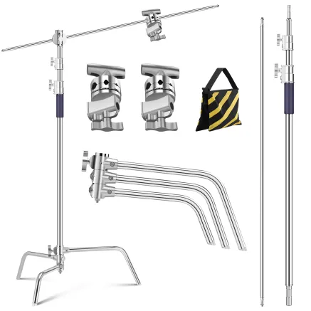 K&F Concept 3.3m C-type magic leg stainless steel heavy duty stand with 126cm crossbar KF34.037