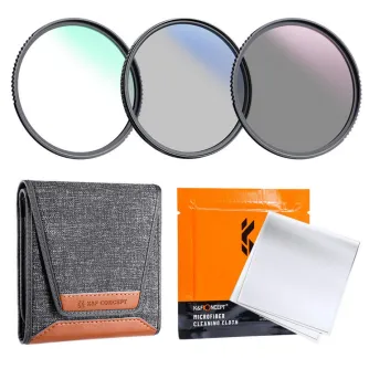 K&F Concept K&F 55mm 3pcs Professional Lens Filter Kit (MCUV/CPL/ND4) + Filter Pouch+3pcs*Cleaning Cloth SKU.1939V2