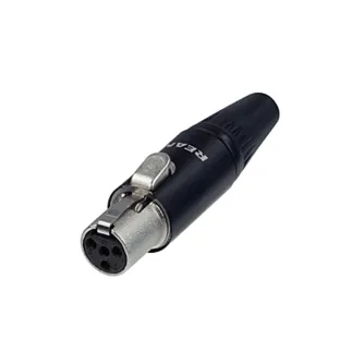 Audio cables, adapters - REAN RT4FC-B Mini XLR Female Connector, 4-Pole, Black Metal RT4FC-B - quick order from manufacturer
