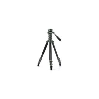 Video Tripods - Tilta Travel Video Fluid Head with 3-stage Carbon Fiber Legs (5kg) - Forest Green TT-VT05-FB-FG - quick order from manufacturer