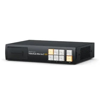 Blackmagic Design Blackmagic Videohub Mini 6x2 12G Video Router, 6 Inputs, 2 Outputs VHUBSMTI12G0602